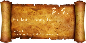 Petter Izabella névjegykártya